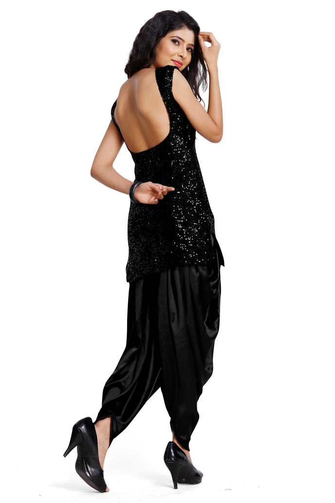 Stylish Sequins Dhoti Suit With Dupatta