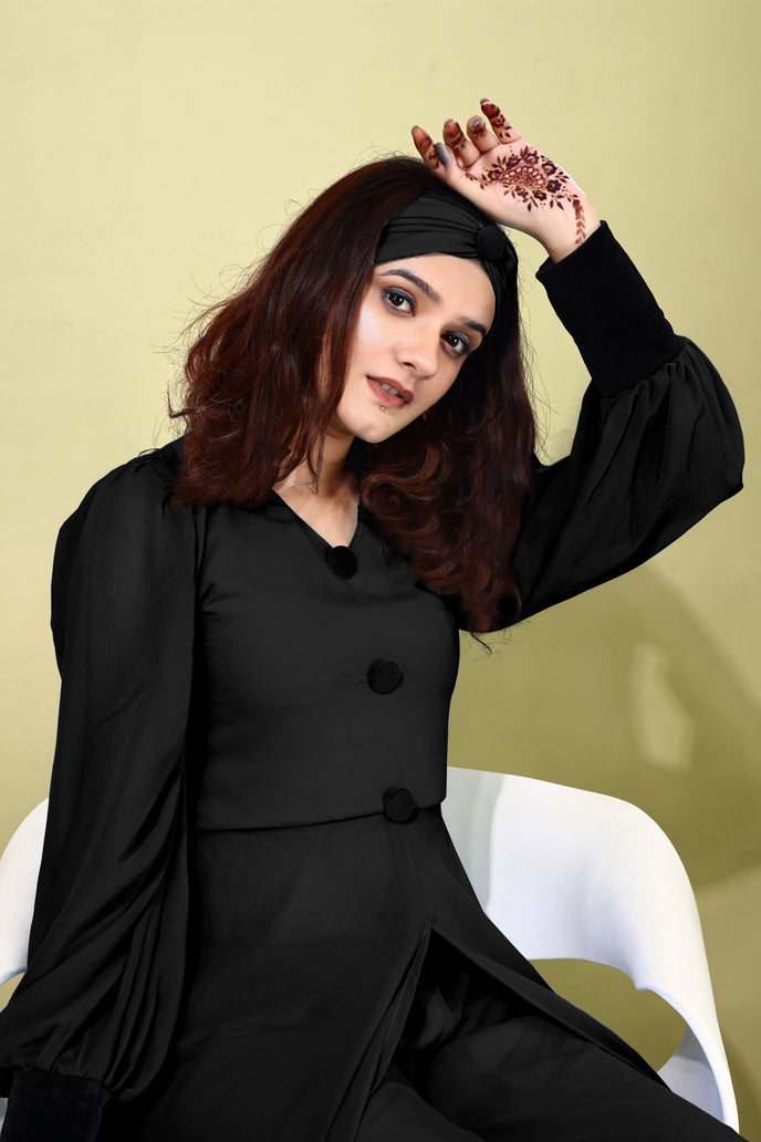Georgette Anarkali Kurta with Palazzo & Headband