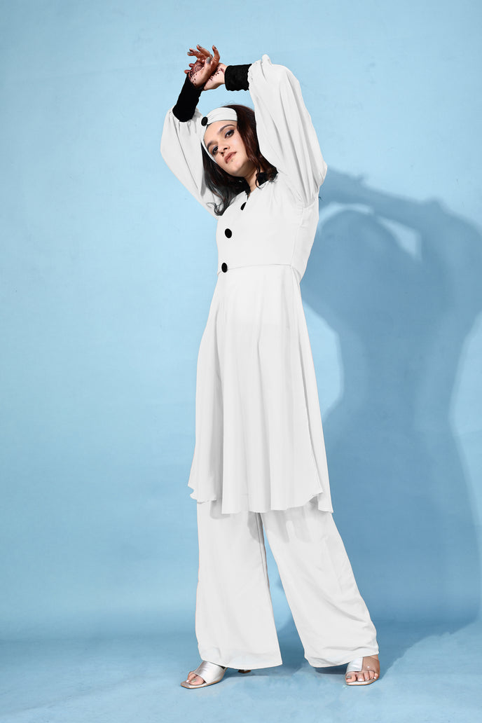 Georgette Anarkali Kurta with Palazzo & Headband