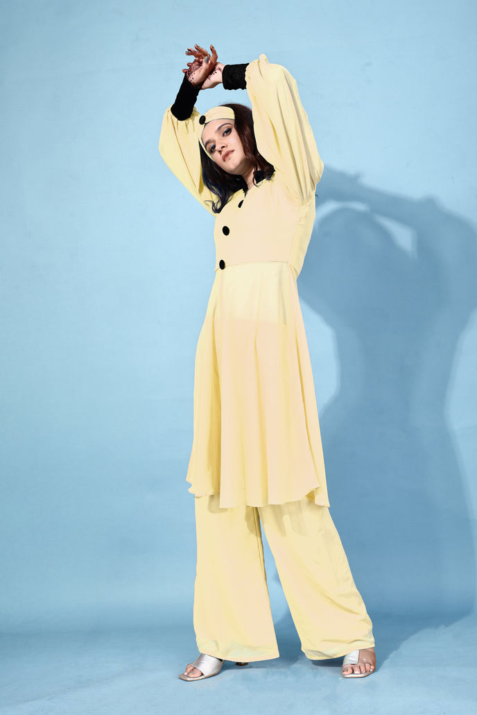 Georgette Anarkali Kurta with Palazzo & Headband