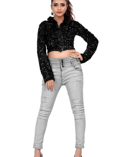 Partywear Velvet Sequins Jacket