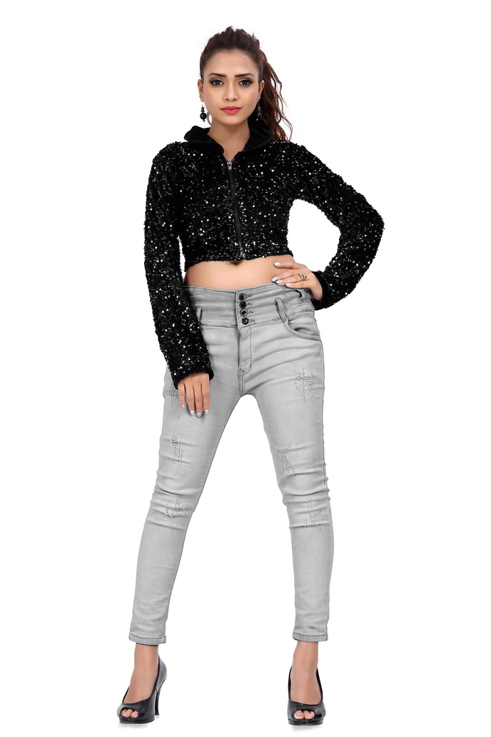 Partywear Velvet Sequins Jacket