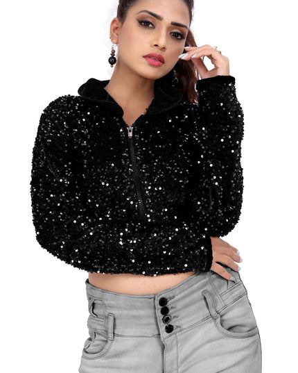 Partywear Velvet Sequins Jacket