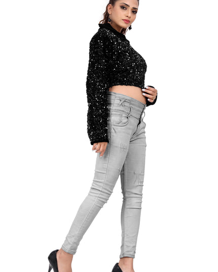 Partywear Velvet Sequins Jacket