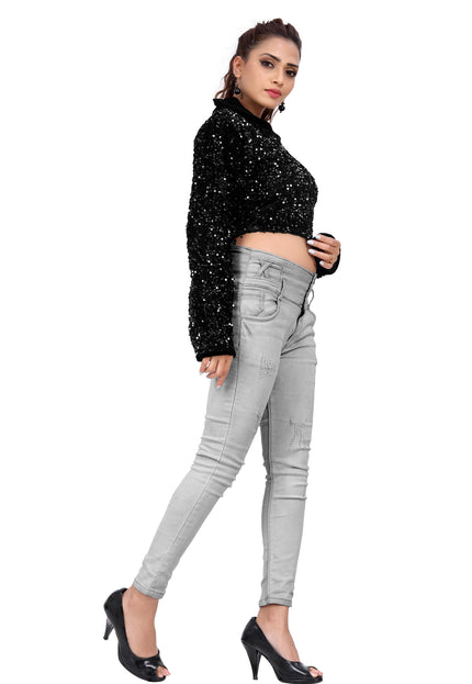 Partywear Velvet Sequins Jacket