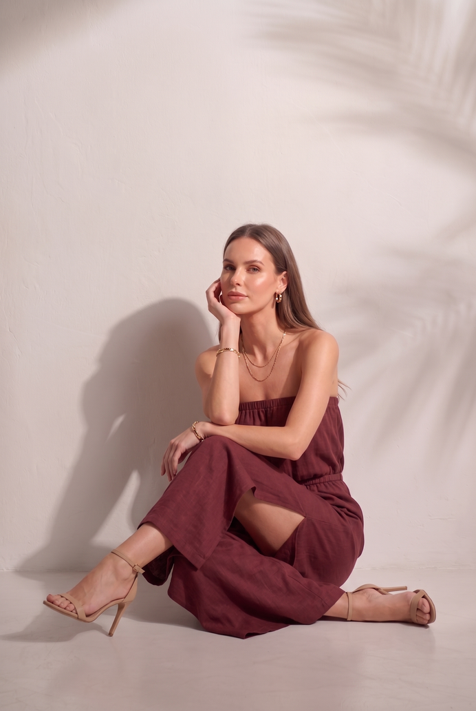 Cotton Tube Side Slit Long Dress