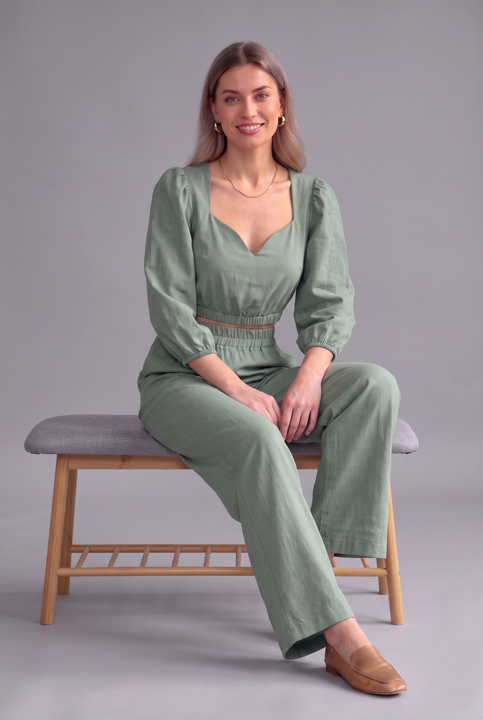 Balloon Sleeve Cotton Co-ord Set