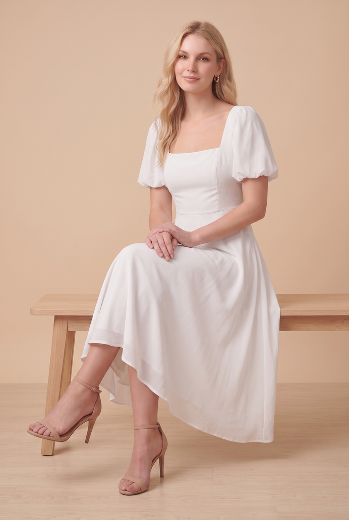 Fit And Flare Georgette Midi Dress