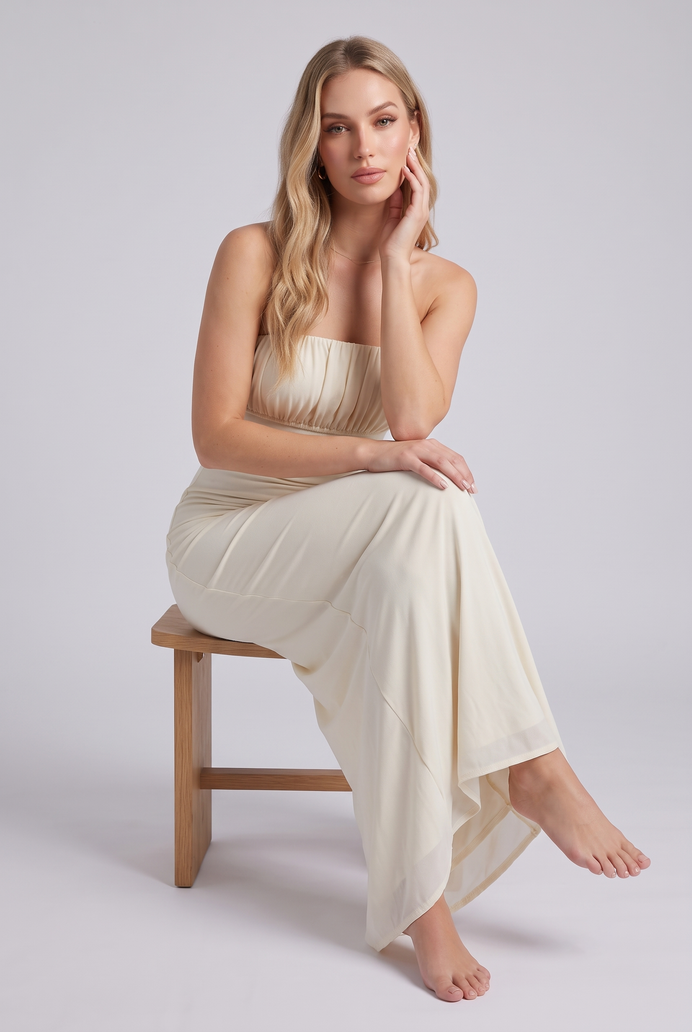 Chiffon Tube Bodycon Long Dress