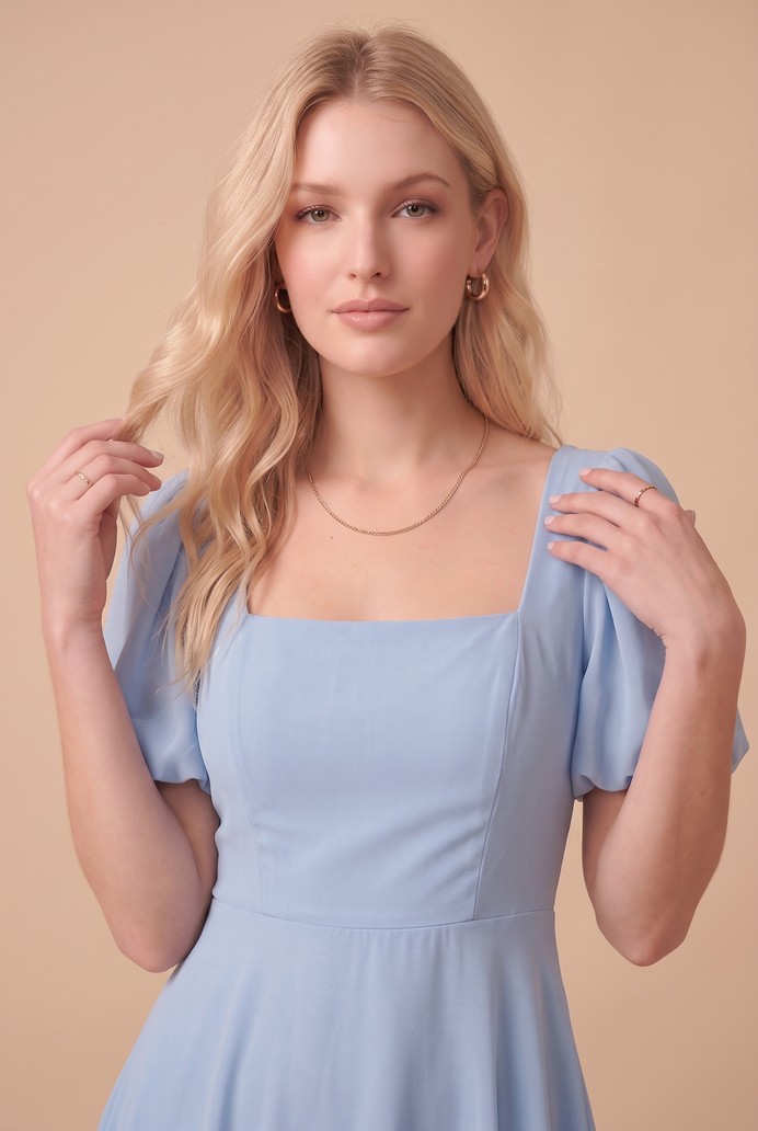 Fit And Flare Georgette Midi Dress