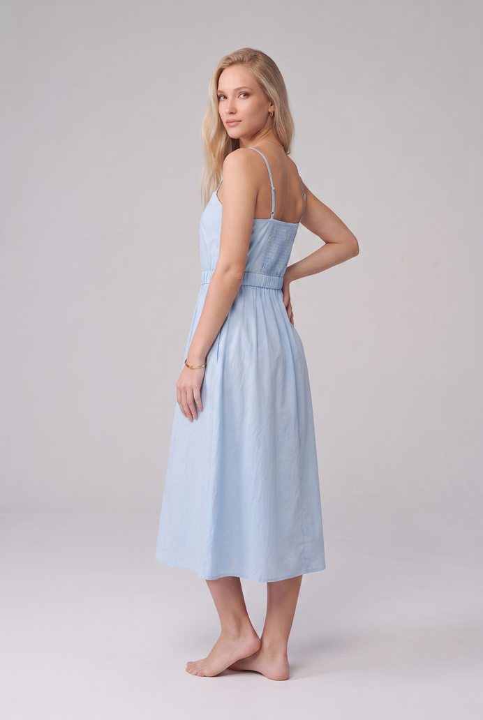 Fit & Flare Cotton Sleeveless Midi Dress