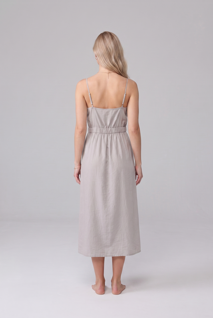 Fit & Flare Cotton Sleeveless Midi Dress