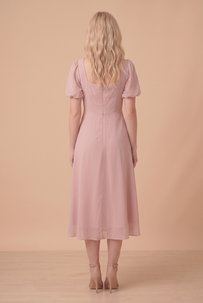 Fit And Flare Georgette Midi Dress