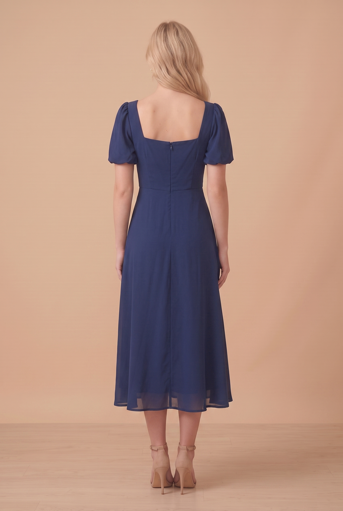 Fit And Flare Georgette Midi Dress
