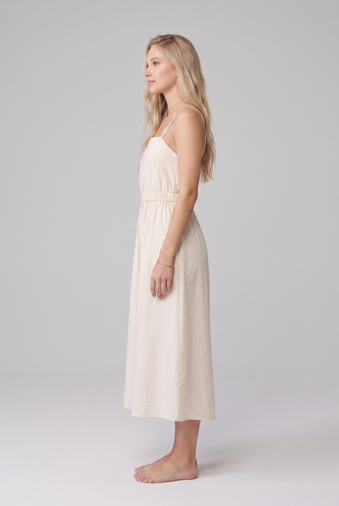 Fit & Flare Cotton Sleeveless Midi Dress