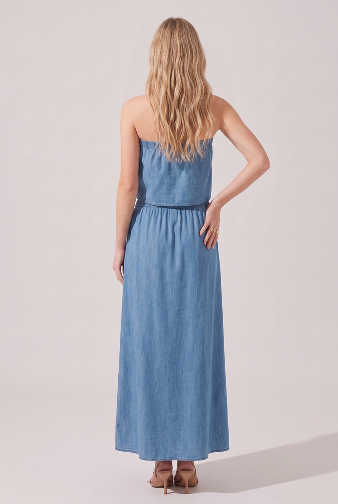 Denim Co-ord Skirt & Tube Top Set