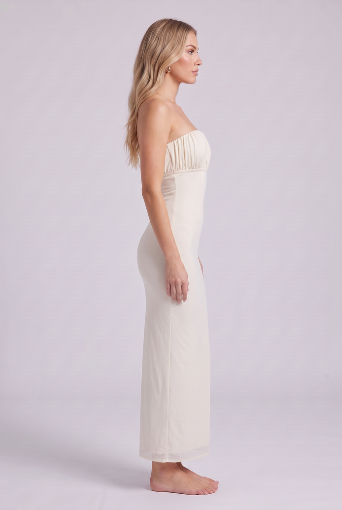 Chiffon Tube Bodycon Long Dress