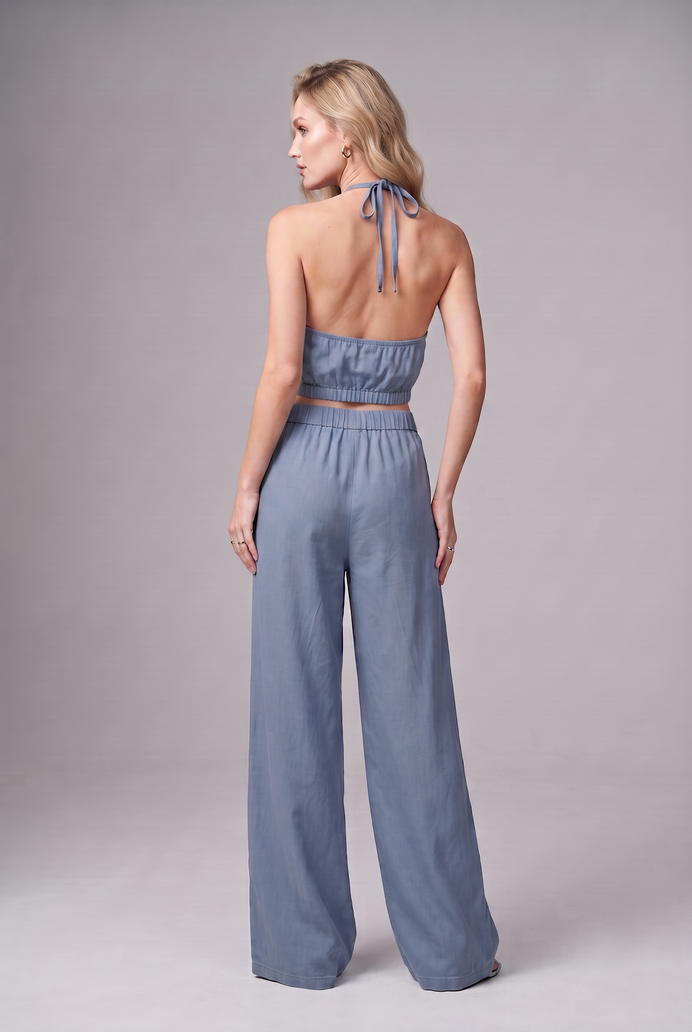 Denim Halter Neck Co-ord Set