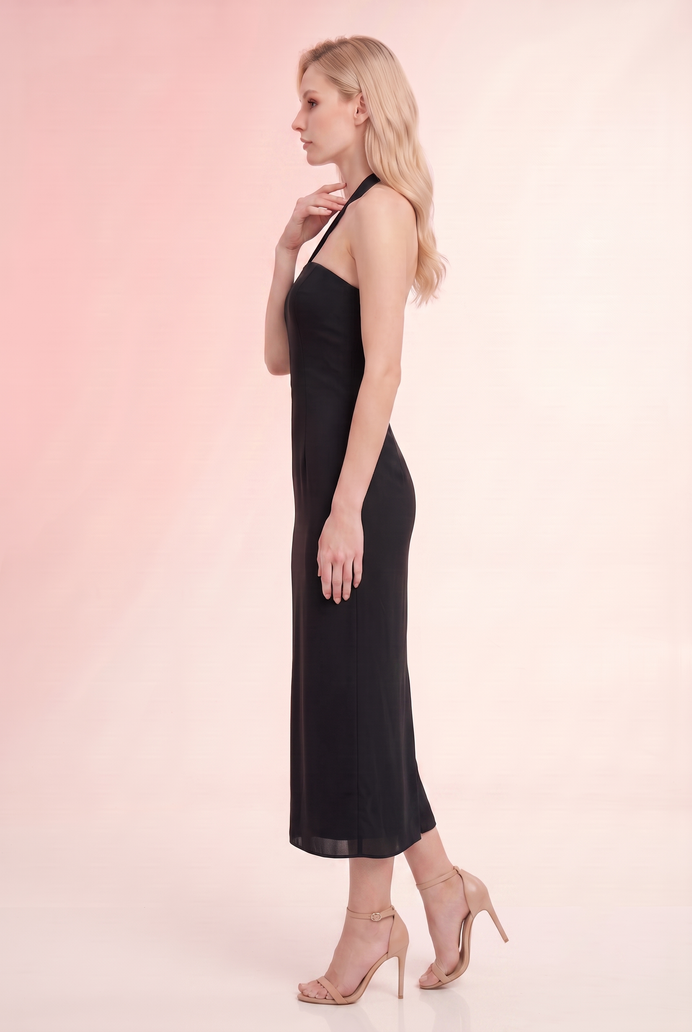 Chiffon Halter Neck Long Dress