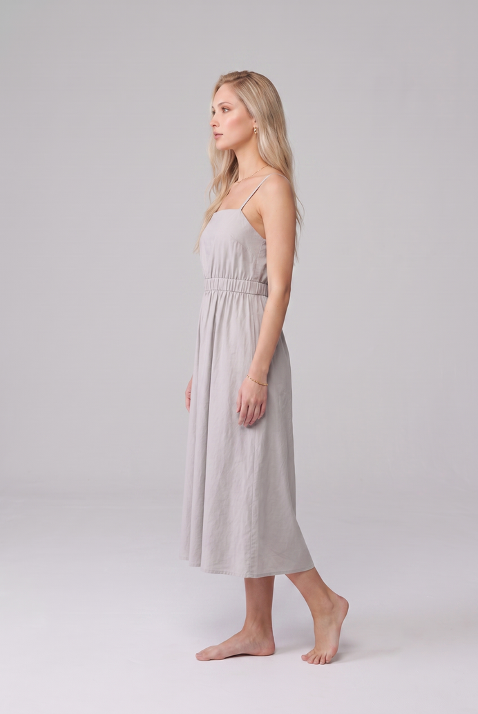 Fit & Flare Cotton Sleeveless Midi Dress