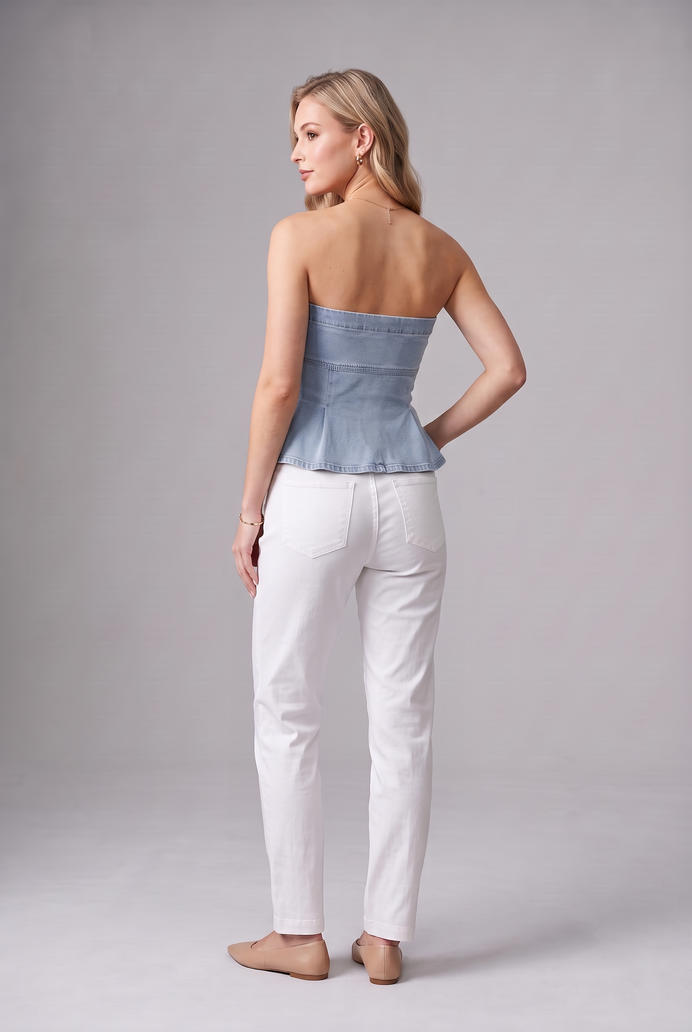 Denim Tube Crop Top