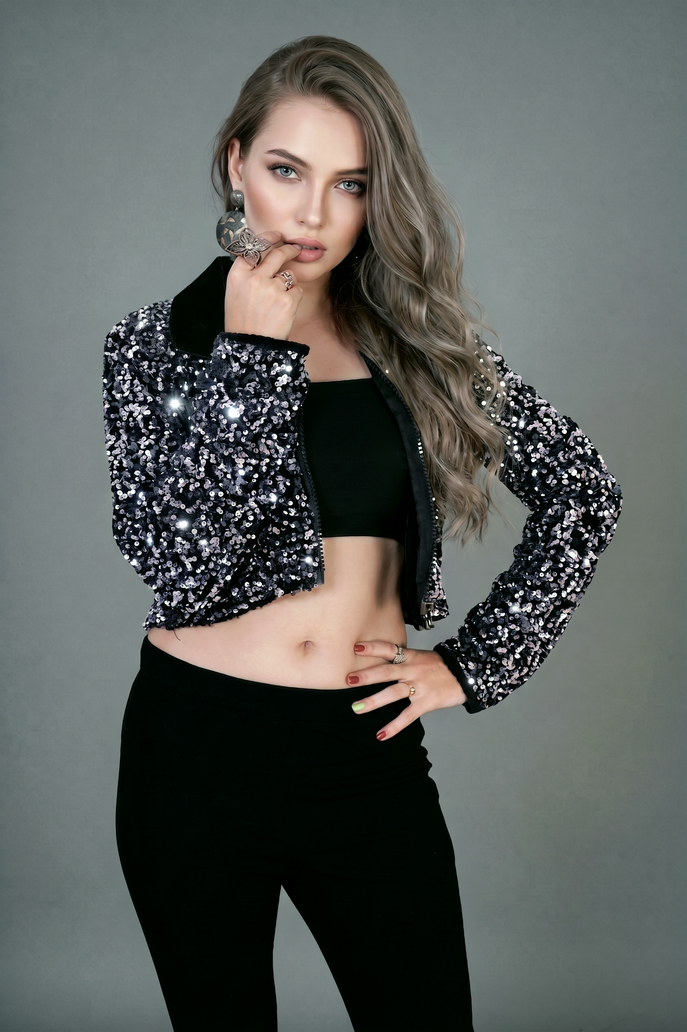 Partywear Velvet Sequins Jacket