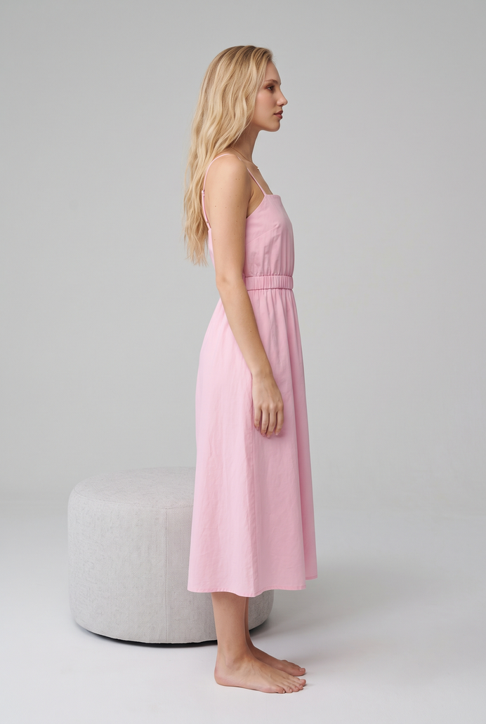Fit & Flare Cotton Sleeveless Midi Dress