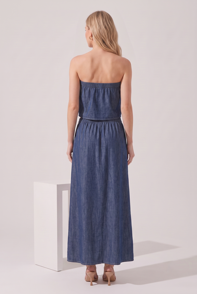 Denim Co-ord Skirt & Tube Top Set