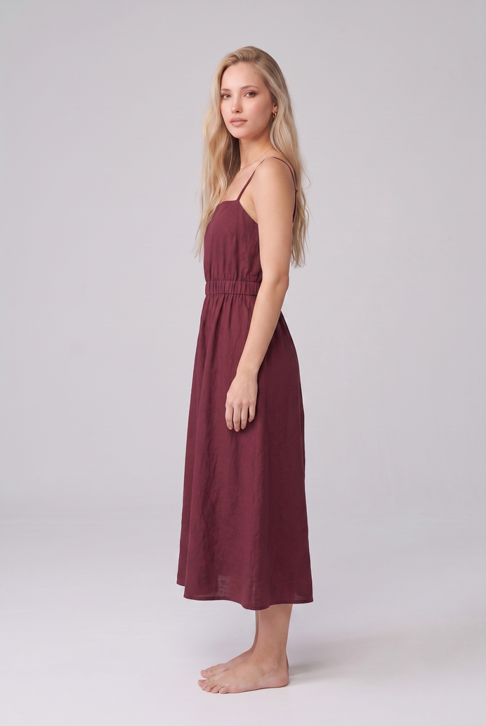 Fit & Flare Cotton Sleeveless Midi Dress