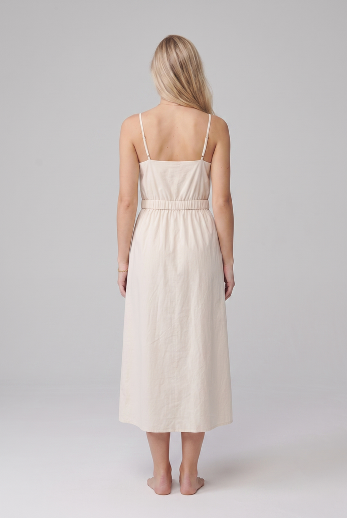 Fit & Flare Cotton Sleeveless Midi Dress
