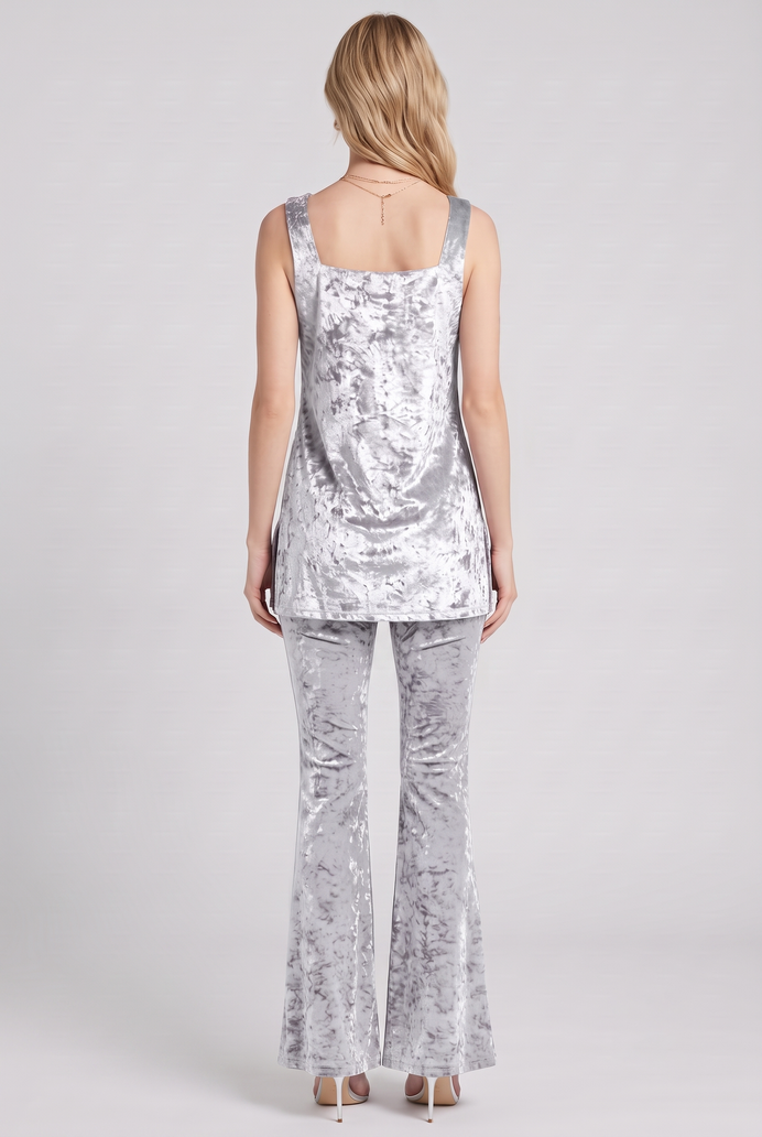 Korean Velvet Sleeveless Co-ord Set