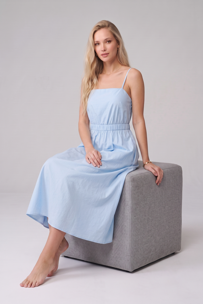 Fit & Flare Cotton Sleeveless Midi Dress