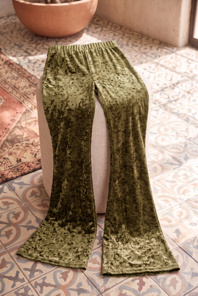 Korean Velvet Bell Bottom Pant