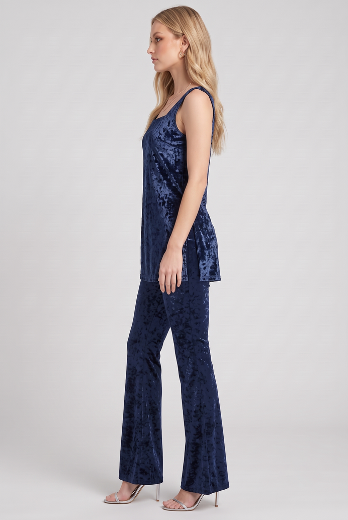 Korean Velvet Sleeveless Co-ord Set