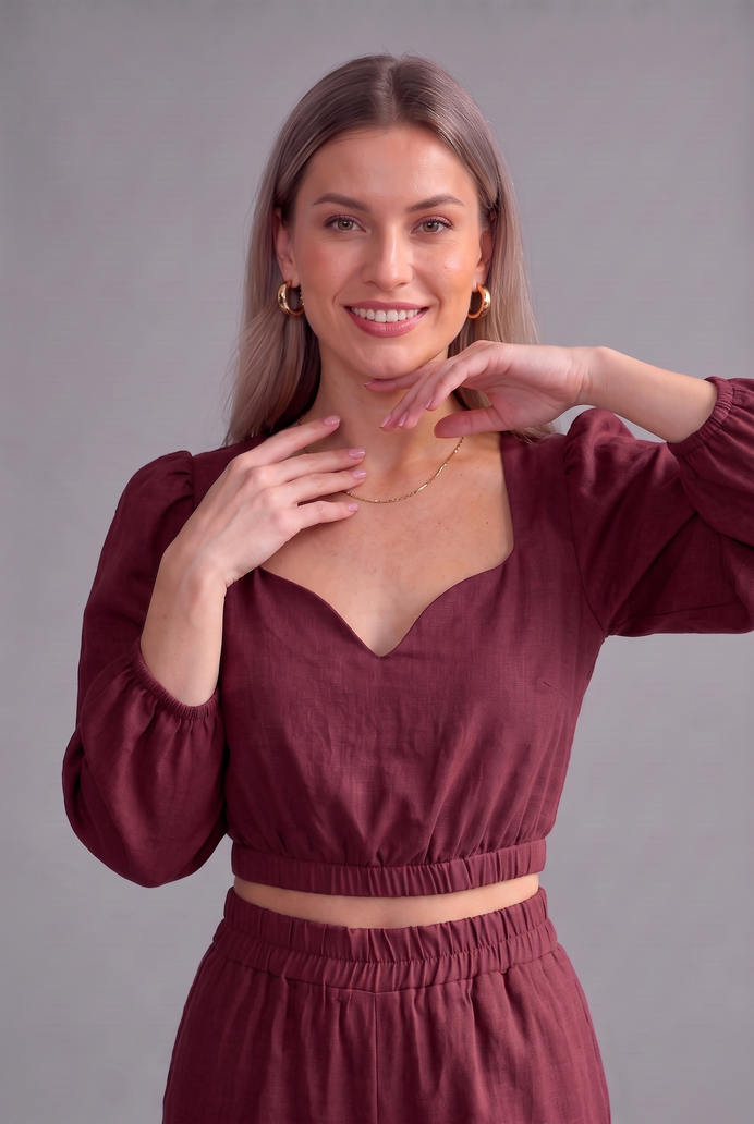 Balloon Sleeve Cotton Co-ord Set