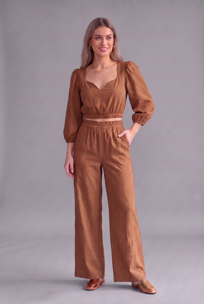 Balloon Sleeve Cotton Co-ord Set