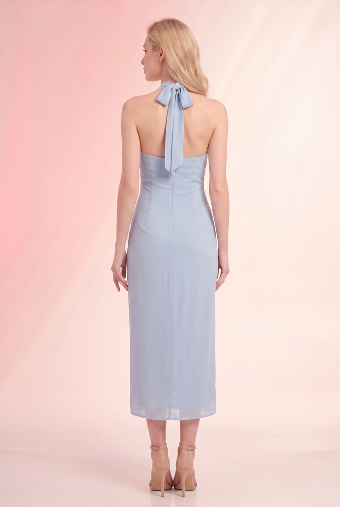 Chiffon Halter Neck Long Dress