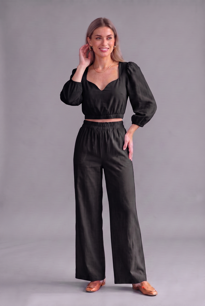 Balloon Sleeve Cotton Co-ord Set
