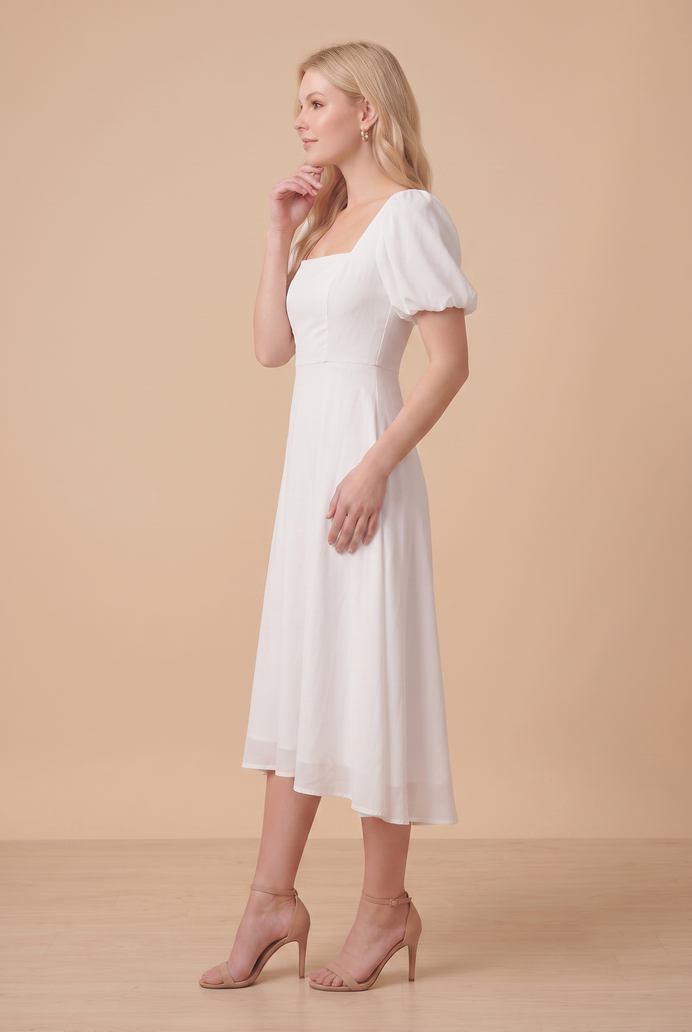 Fit And Flare Georgette Midi Dress