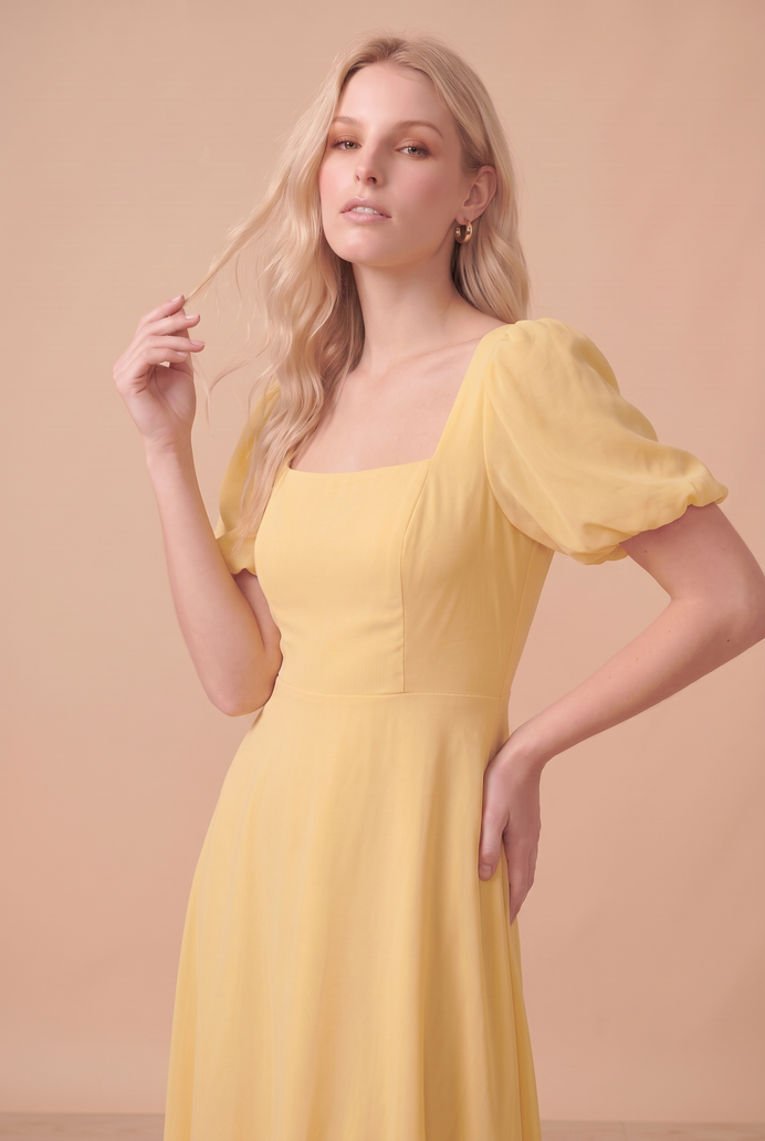Fit And Flare Georgette Midi Dress