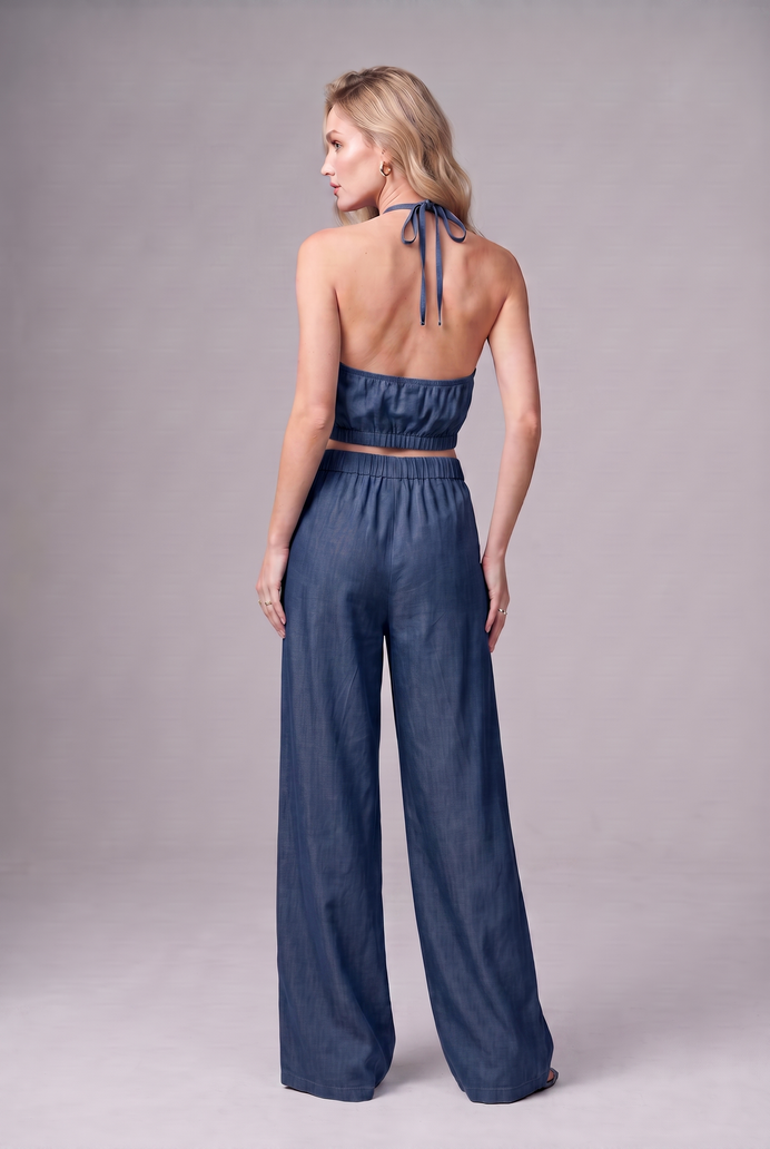 Denim Halter Neck Co-ord Set