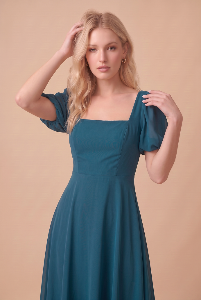 Fit And Flare Georgette Midi Dress