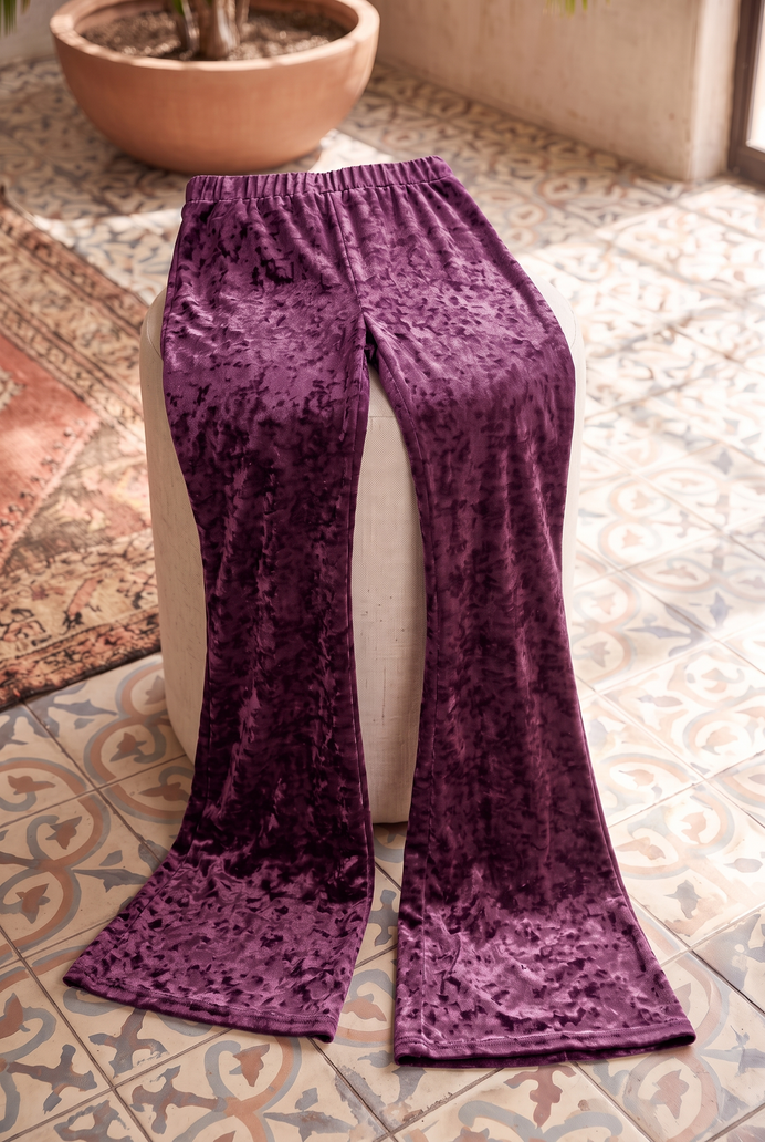 Korean Velvet Bell Bottom Pant