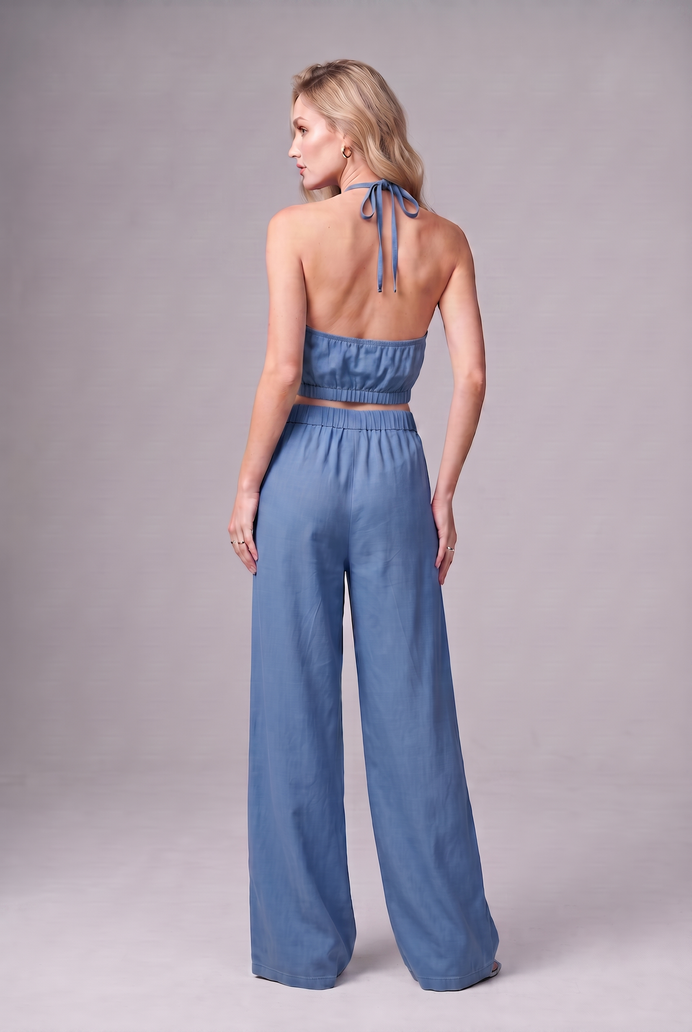Denim Halter Neck Co-ord Set