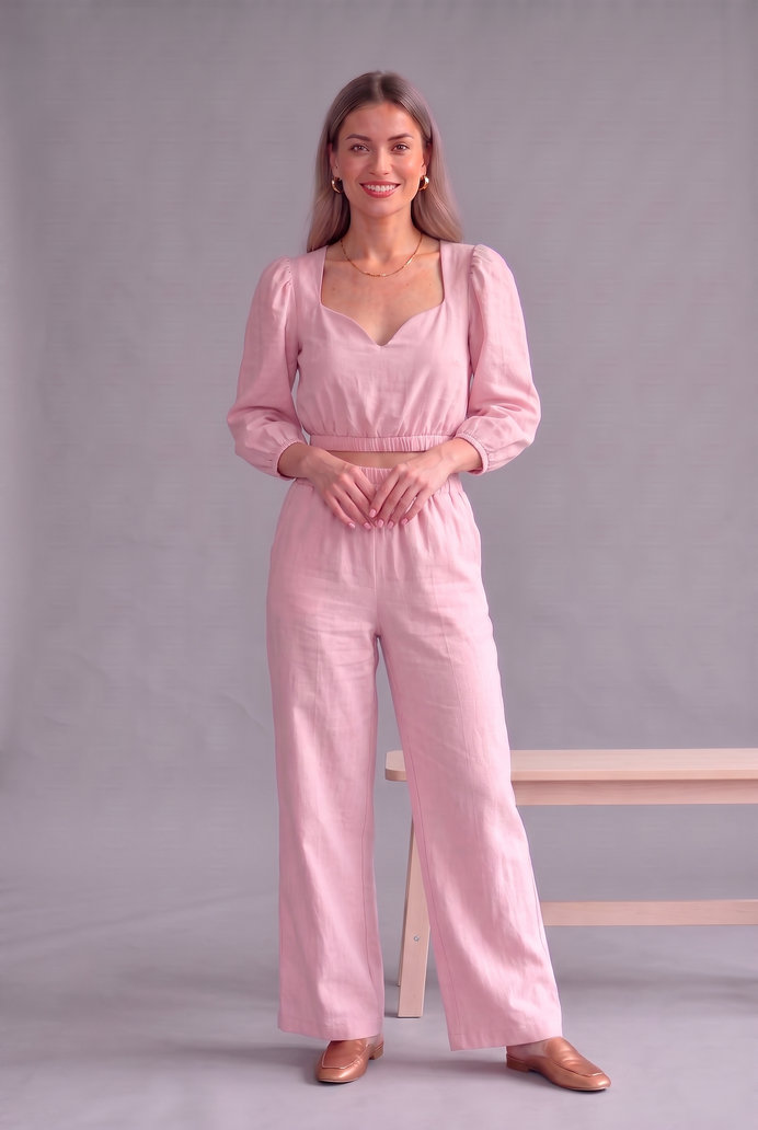 Balloon Sleeve Cotton Co-ord Set