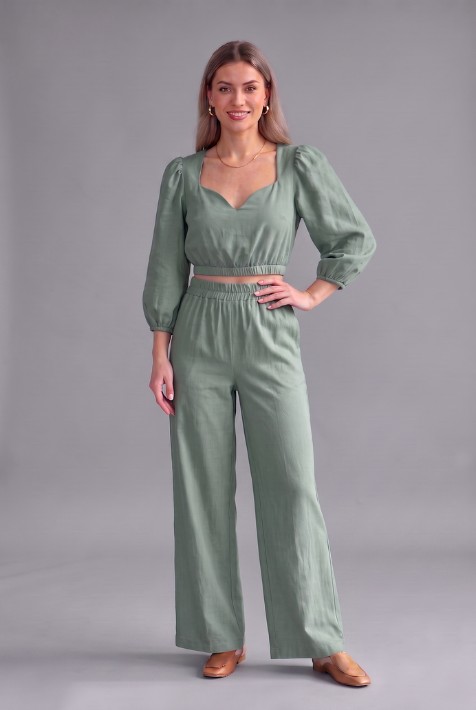 Balloon Sleeve Cotton Co-ord Set
