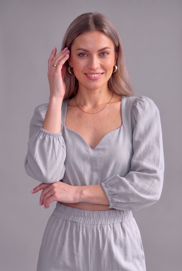 Balloon Sleeve Cotton Co-ord Set