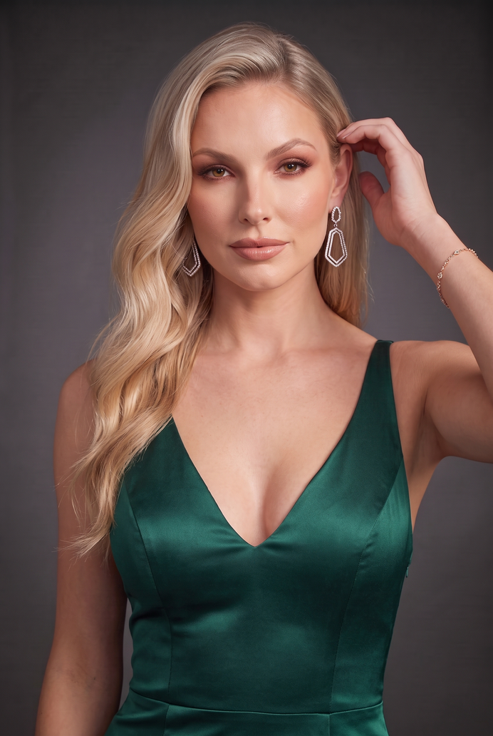 Backless Satin Side Slit Long Dress