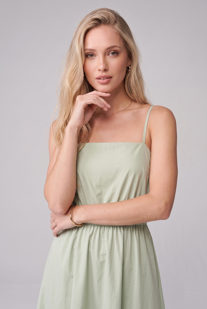 Fit & Flare Cotton Sleeveless Midi Dress
