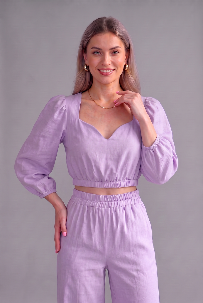 Balloon Sleeve Cotton Co-ord Set